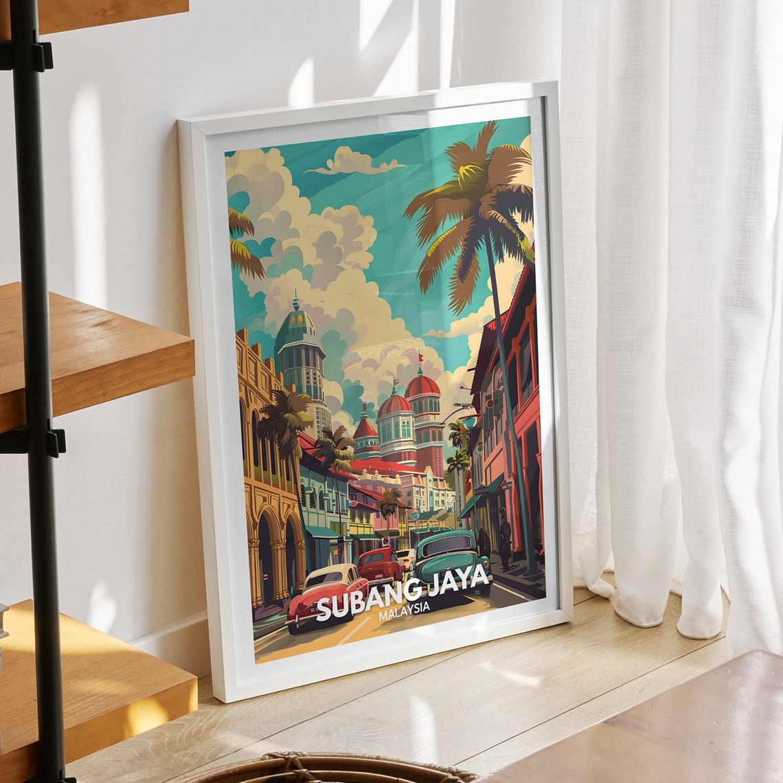 Subang Jaya Print Malaysia Subang Jaya Travel Poster Malaysia Travel Poster Malaysia Cityscape Wall Art Unique City Decor