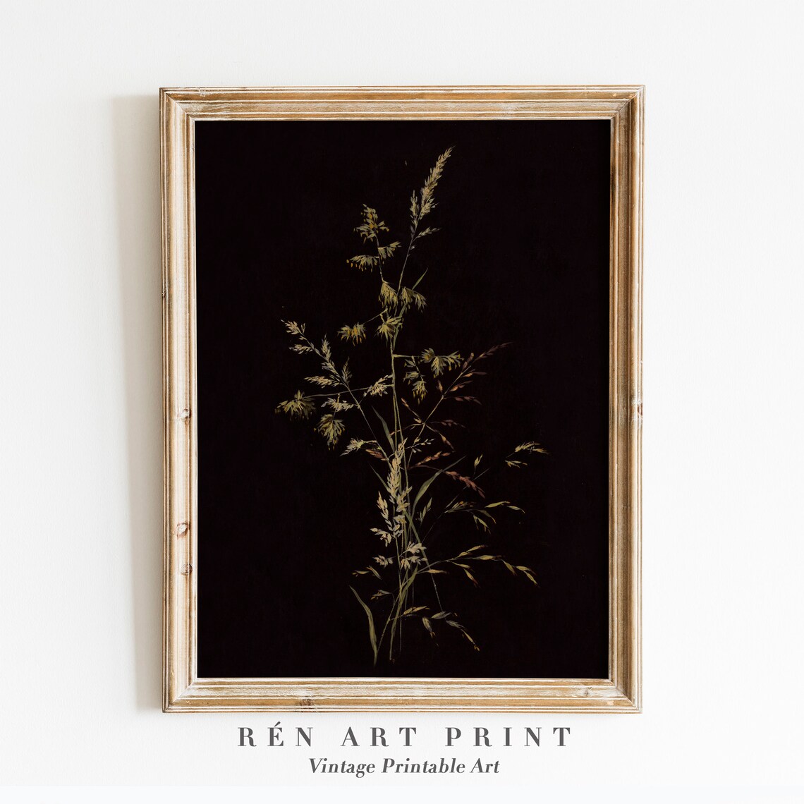 Dark Botanical Print, Moody Floral Vintage Art