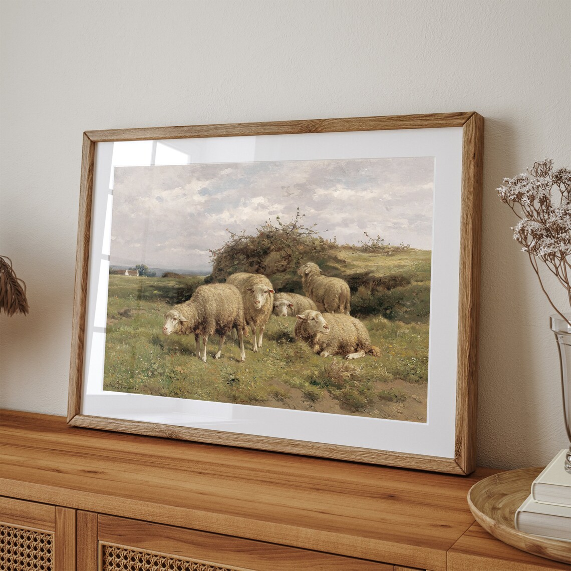 Antique Sheep Painting, Country Farmhouse Art Print - Image 3
