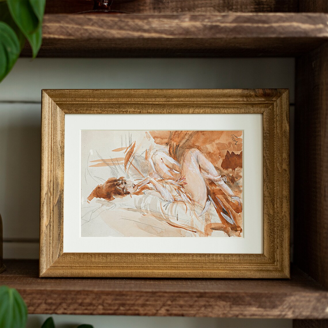 Vintage Woman Painting Art Print, Reclining Lady - Image 2