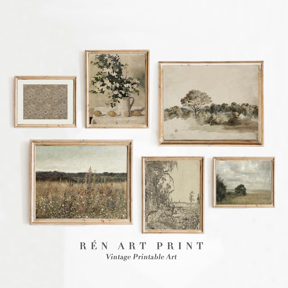 French Country Gallery Art Set, Vintage Summer Prints