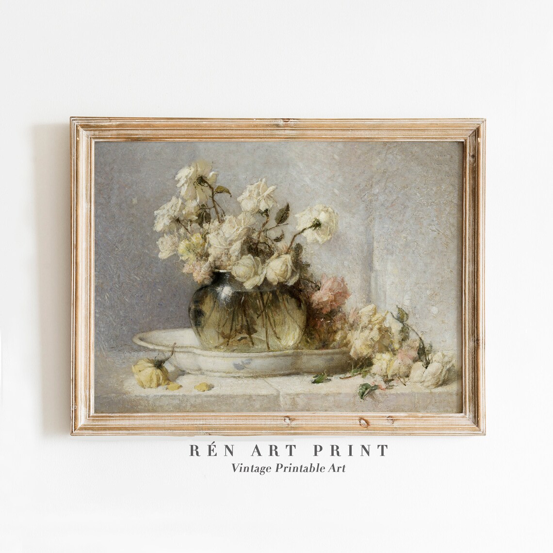 Vintage Floral Still Life Art Print, Kitchen Decor