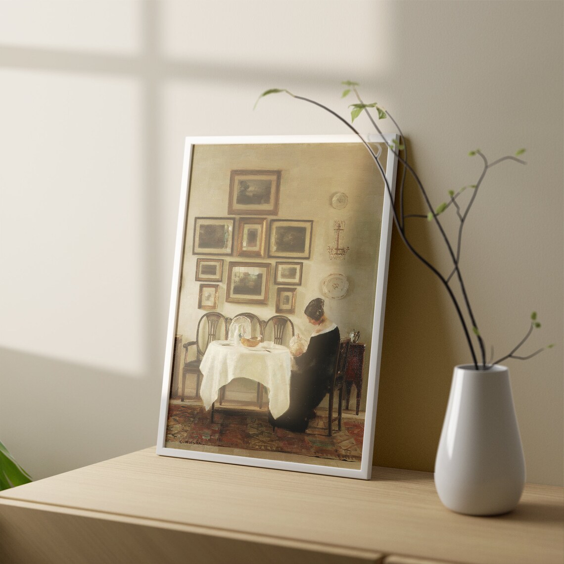 Mother And Child Vintage Nursery Art Print