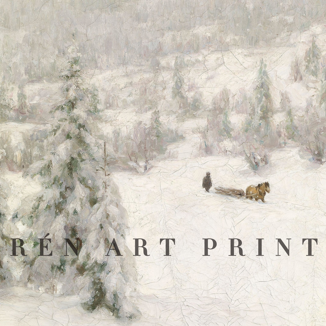 Antique Winter Snowy Landscape Vintage Art Print - Image 3