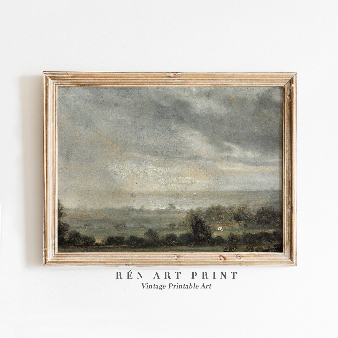 Muted Landscape Art Print, Vintage Farmhouse Decor