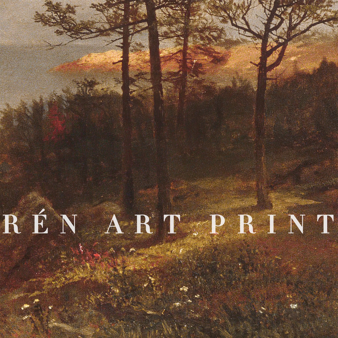 Vintage Fall Landscape Painting, Rustic Autumn Wall Art - Image 3