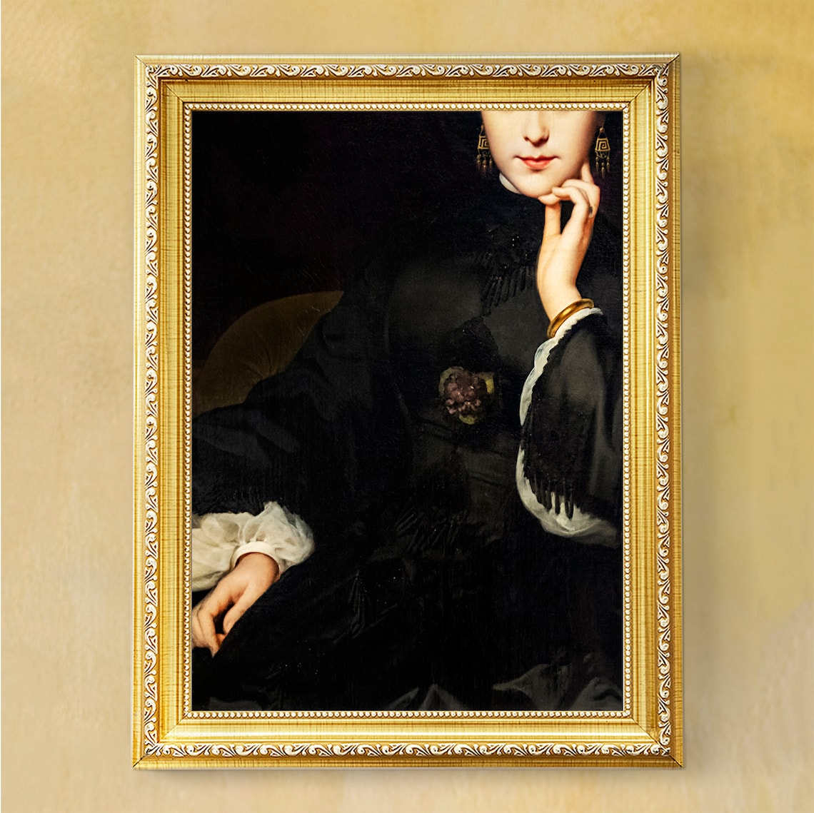 Moody Woman Portrait Painting, Dark Academia Print - Image 3
