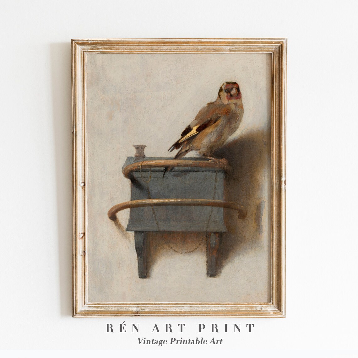 The Goldfinch Antique Bird Painting, Vintage Art Print