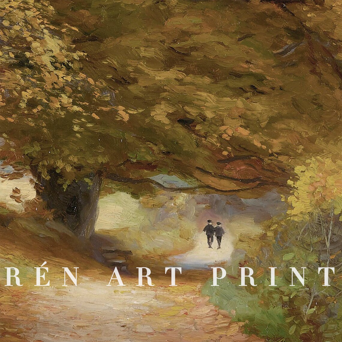 Vintage Fall Landscape Painting Art Print - Image 3