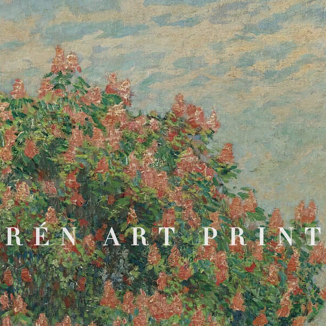 Impressionist Blossoming Pink Tree Garden Spring Flowers Vintage Art Poster - Image 2