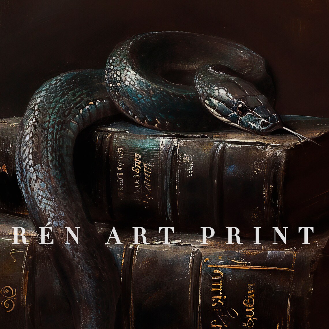 Moody Snake Art Print, Dark Academia Gothic Decor - Image 3