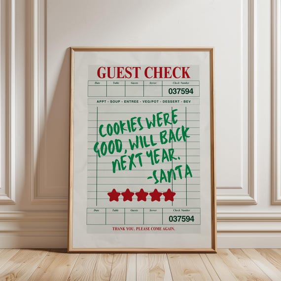 Funny Christmas Wall Art Cute Christmas Decor Trendy Holiday Wall Art Winter Print Trendy Rating Sign Santa Decor