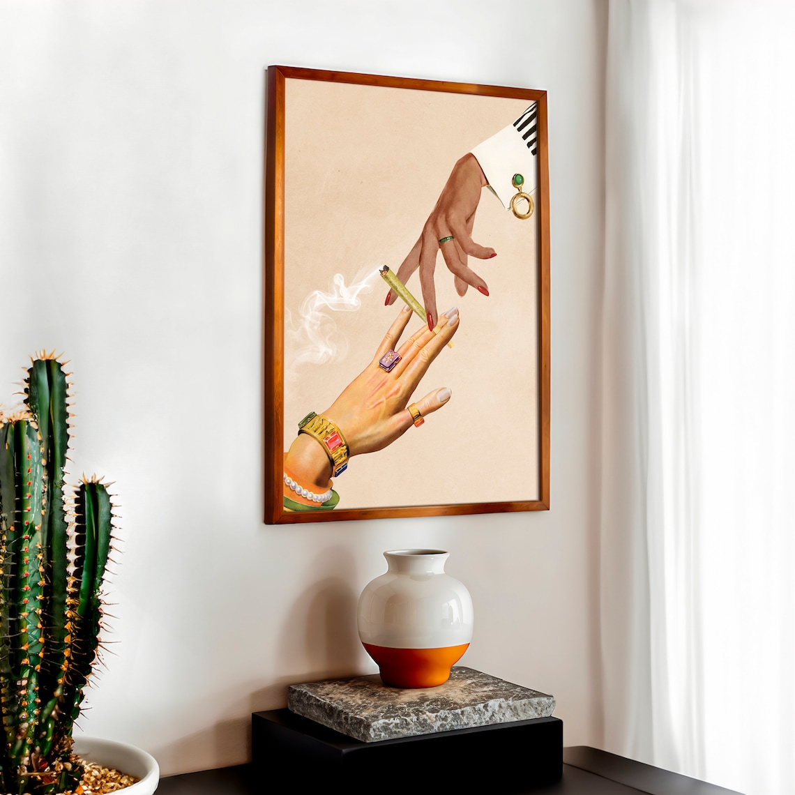 Deep Talks Cannabis Surreal Collage Art Print - Image 4