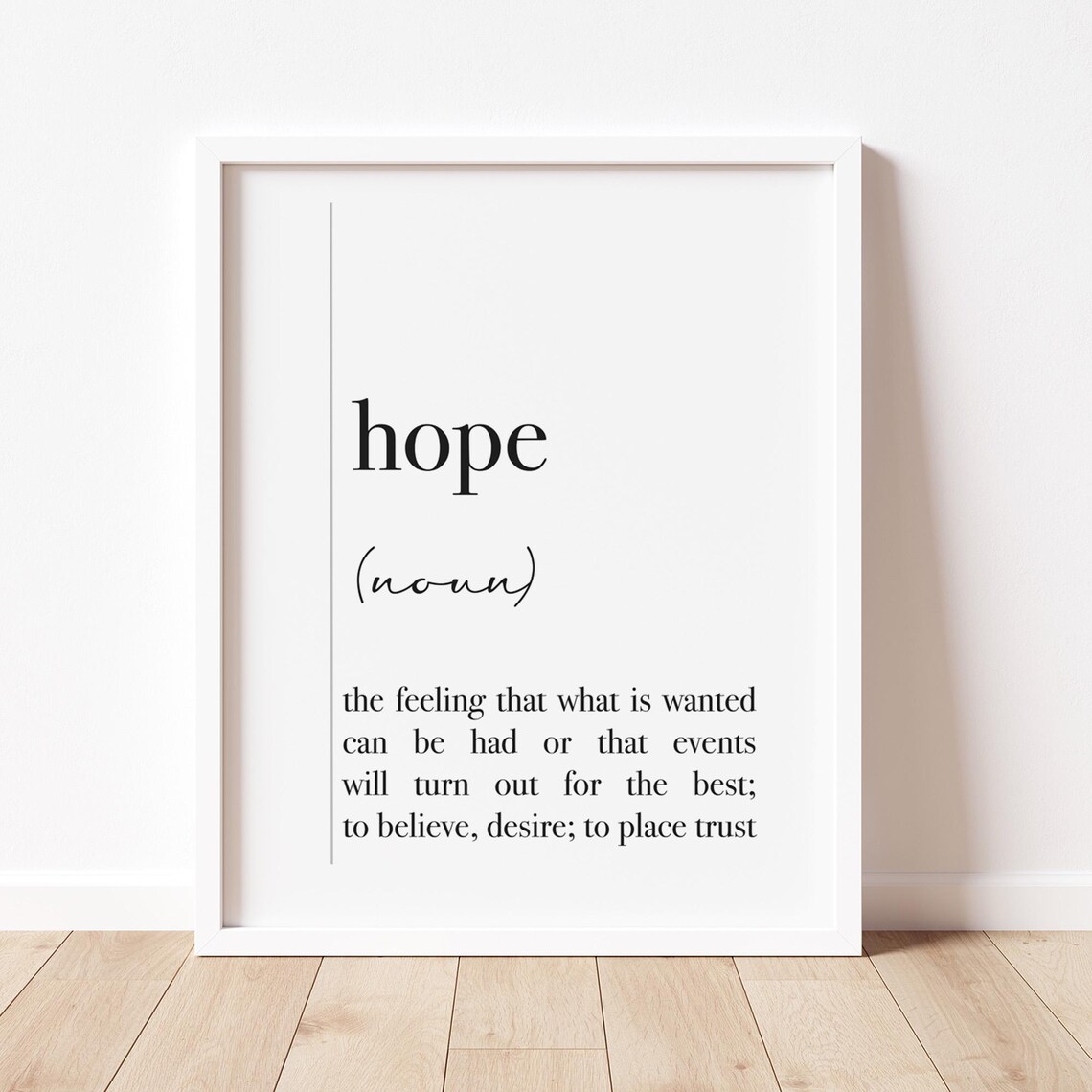 Hope Definition Typography Quote Art Print
