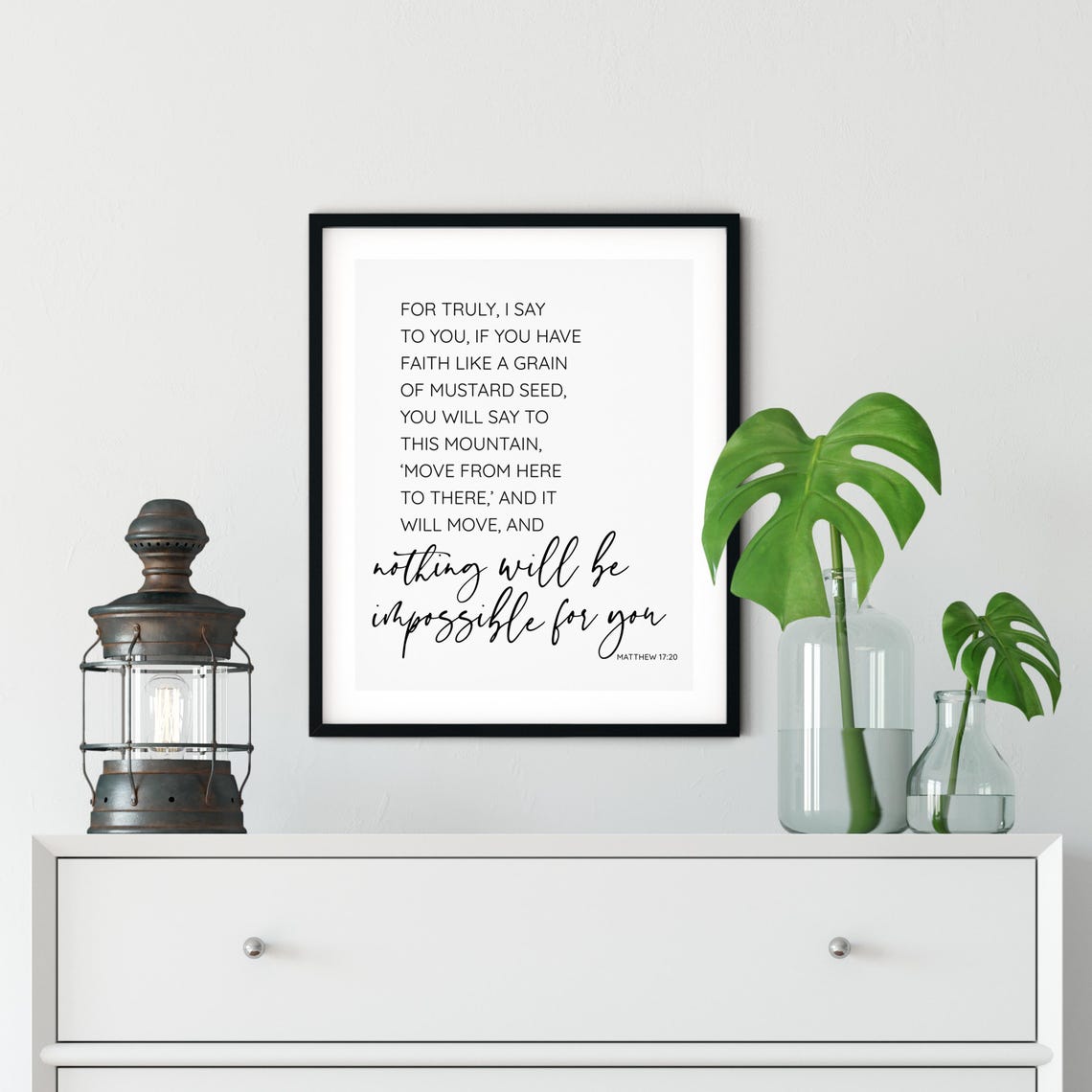 Matthew 17:20 Faith Like a Mustard Seed Bible Verse Quote Poster - Image 3