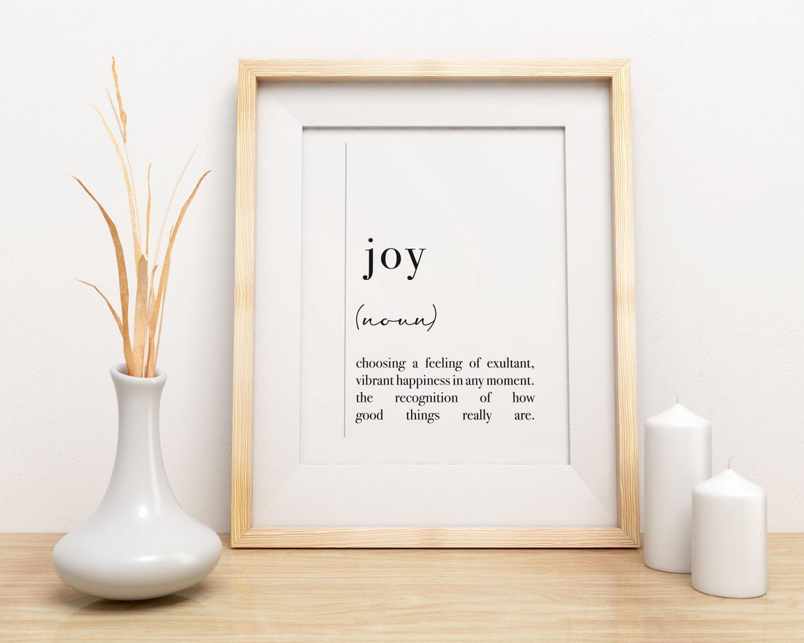 Joy Definition Wall Art Inspirational Words Positive Affirmation Artwork Uplifting Encouraging Art Peaceful Posters - Image 2