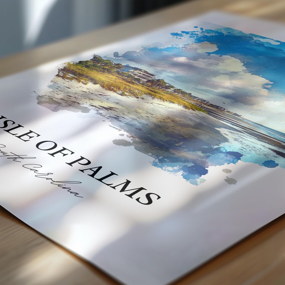 Isle of Palms South Carolina Beach Houses Surf Watercolor Poster - Image 6