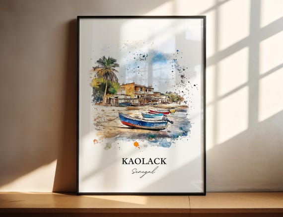 Kaolack Wall Art Senegal Print Watercolor Gift Travel Poster Housewarming