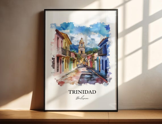 Trinidad Bolivia Wall Art La Santsima Print Watercolor Gift Travel Poster Housewarming