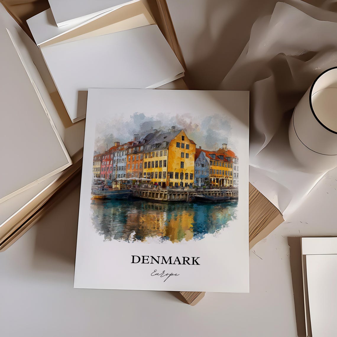 Denmark Watercolor Travel Poster, Country Wall Art - Image 2