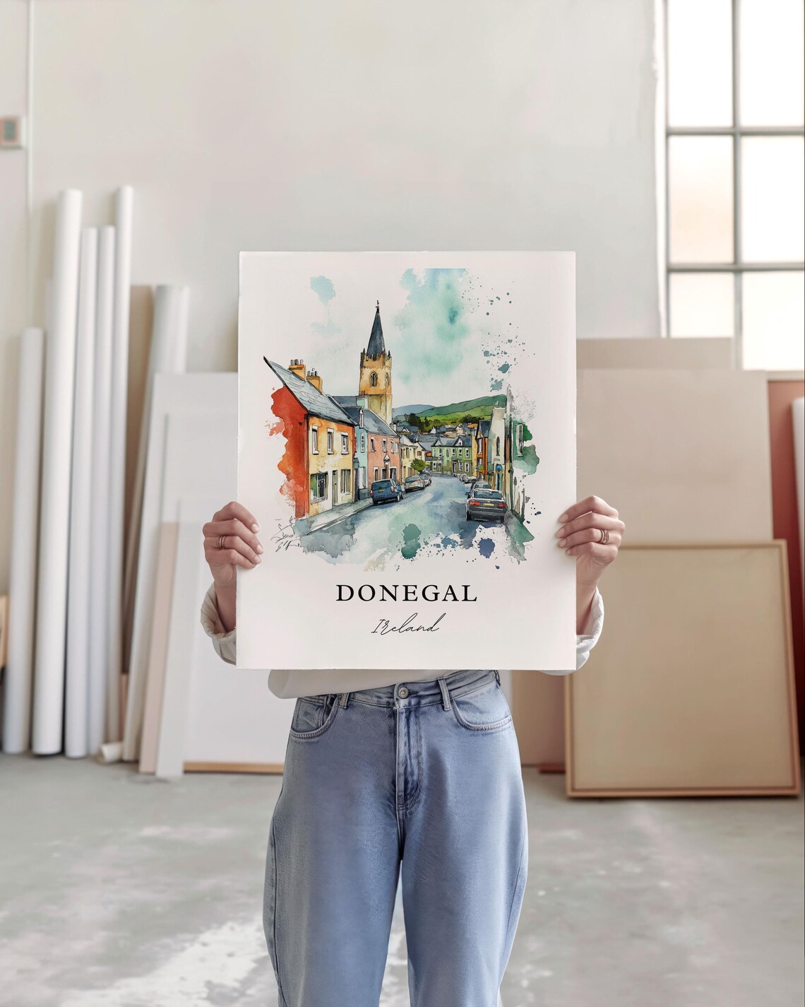 Donegal, Ireland Watercolor Travel Poster, River Eske - Image 3