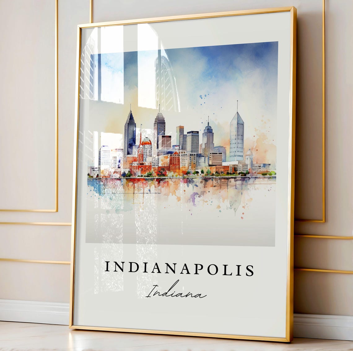 Indianapolis Cityscape Poster, Personalized Wall Art - Image 3