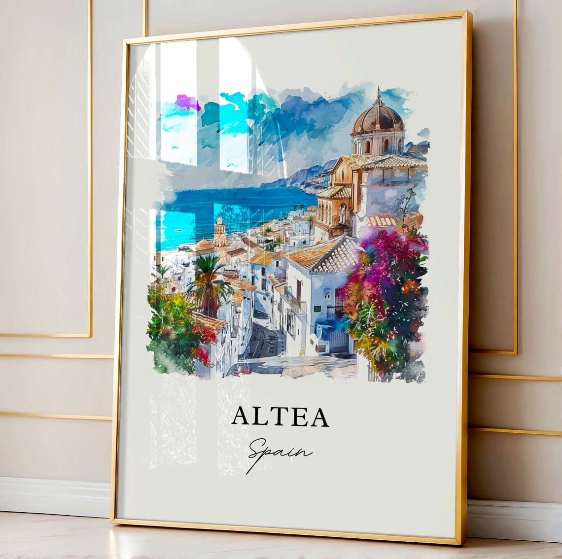 Altea Spain Travel Poster, Valencian Watercolor Print - Image 4