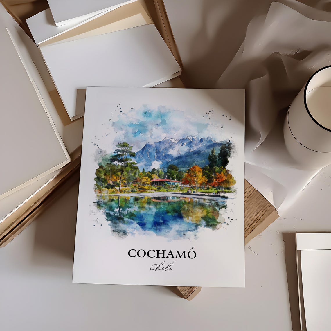 Cocham Wall Art Llanquihue Province Print Chile Watercolor Gift Travel Poster Housewarming - Image 4