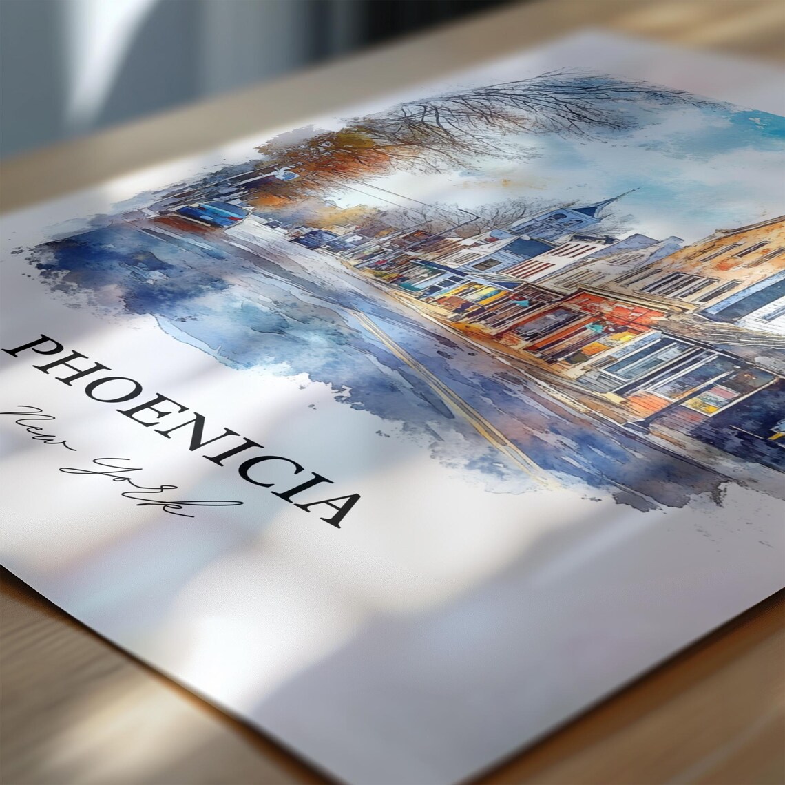 Phoenicia New York Main Street Historic Town Watercolor Poster - Image 6