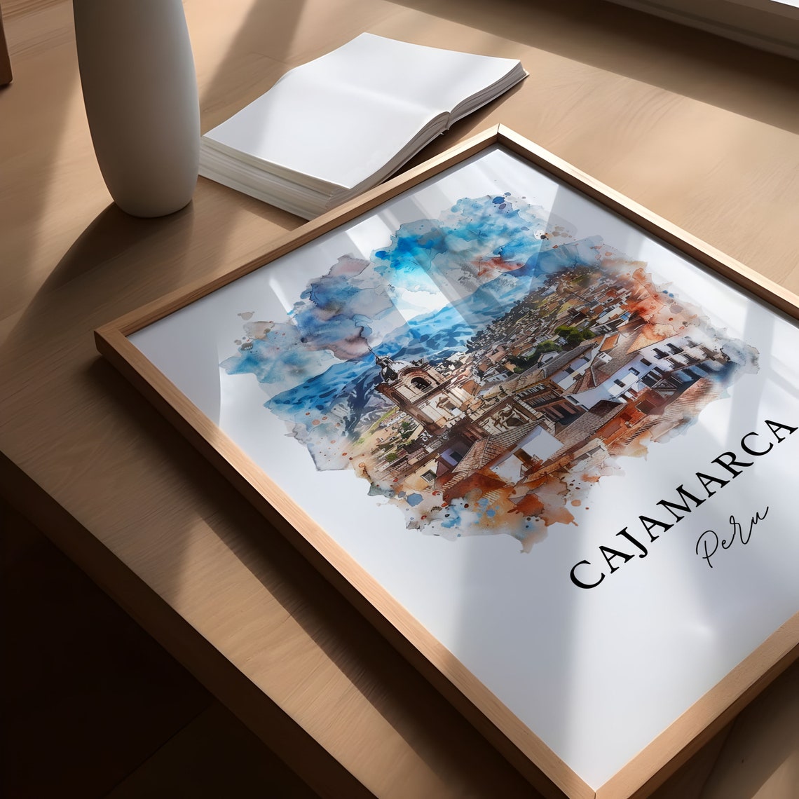 Cajamarca Peru Watercolor Travel Poster - Image 5