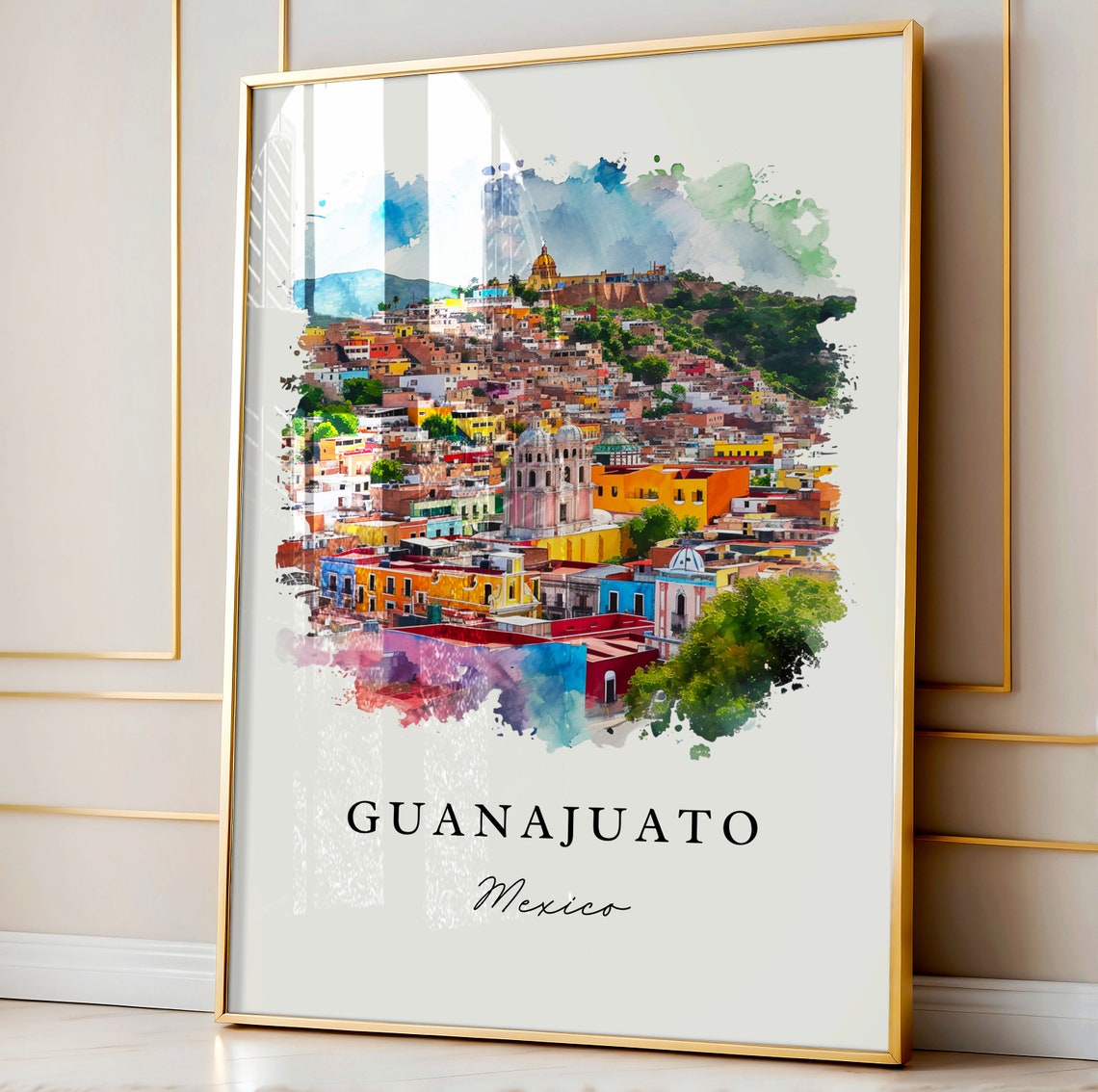 Guanajuato Traditional Travel Art, Mexico Poster - Image 3