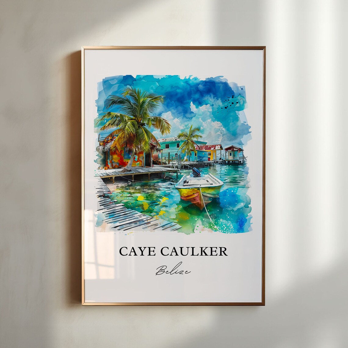 Caye Caulker Belize Travel Poster, Housewarming Gift