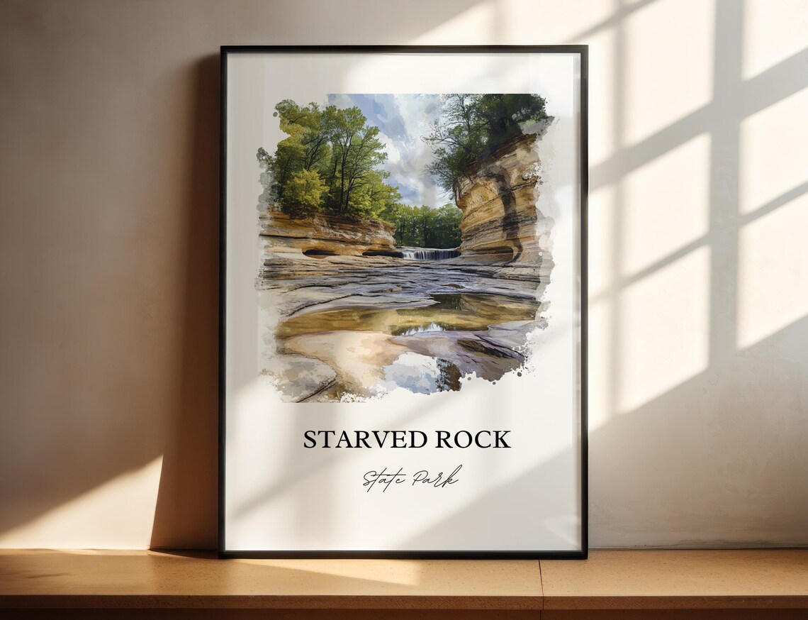 Starved Rock State Park Travel Poster, Illinois - Image 4