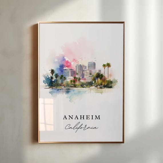 Anaheim Ca Wall Art Poster Cali Wedding Gift Birthday Present Custom Text Personalized