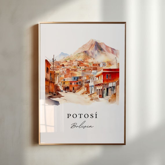 Potosi Wall Art Bolivia Poster Print Gift Birthday Present Custom Text Perfect