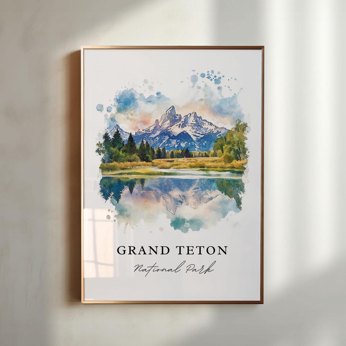 Grand Teton National Park Wyoming Mountain Reflection Poster