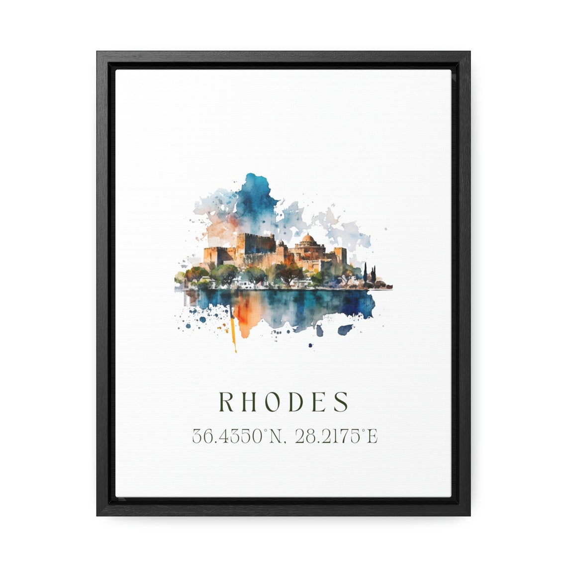 Rhodes Greece Travel Poster, Custom Text - Image 2