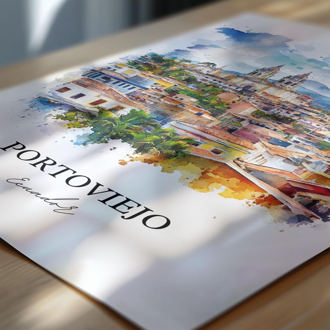 Portoviejo Wall Art Print Ecuador Watercolor Gift Travel Poster Housewarming - Image 6