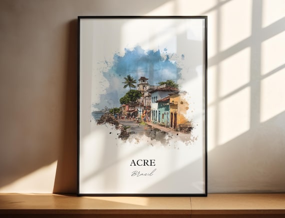 Acre Brazil Wall Art Print Watercolor Gift Travel Poster Housewarming