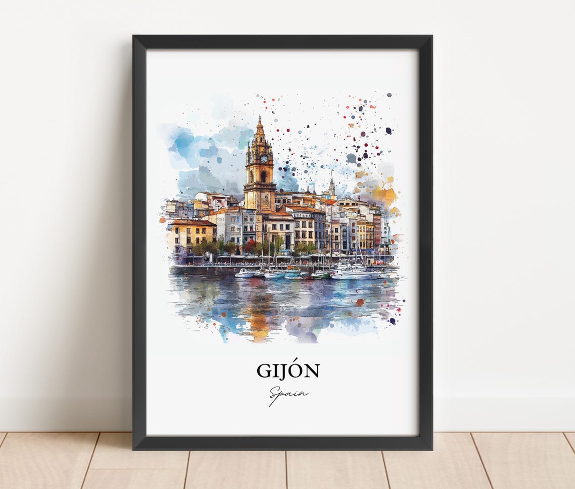 Gijon Travel Poster, Spain Travel Wall Art - Image 2