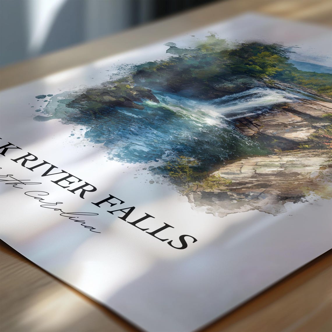 Elk River Falls Wall Art Avery County Print North Carolina Artwork Gift Travel Poster Housewarming - Image 3