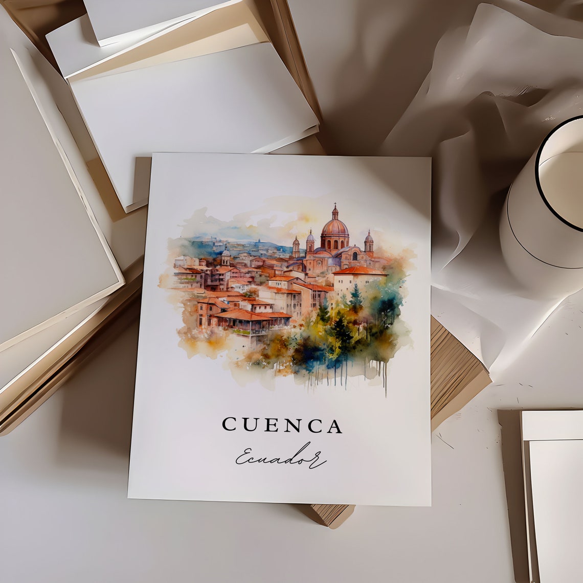 Cuenca Ecuador Art Poster Print Wedding Gift Birthday Present Custom Text Perfect - Image 6