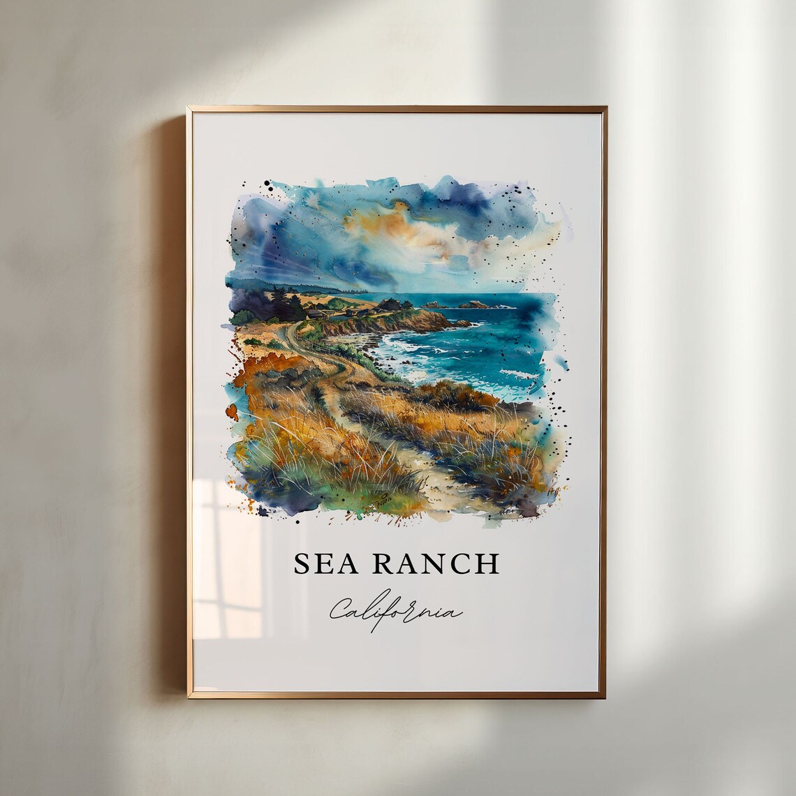 Sea Ranch, CA Watercolor Travel Poster