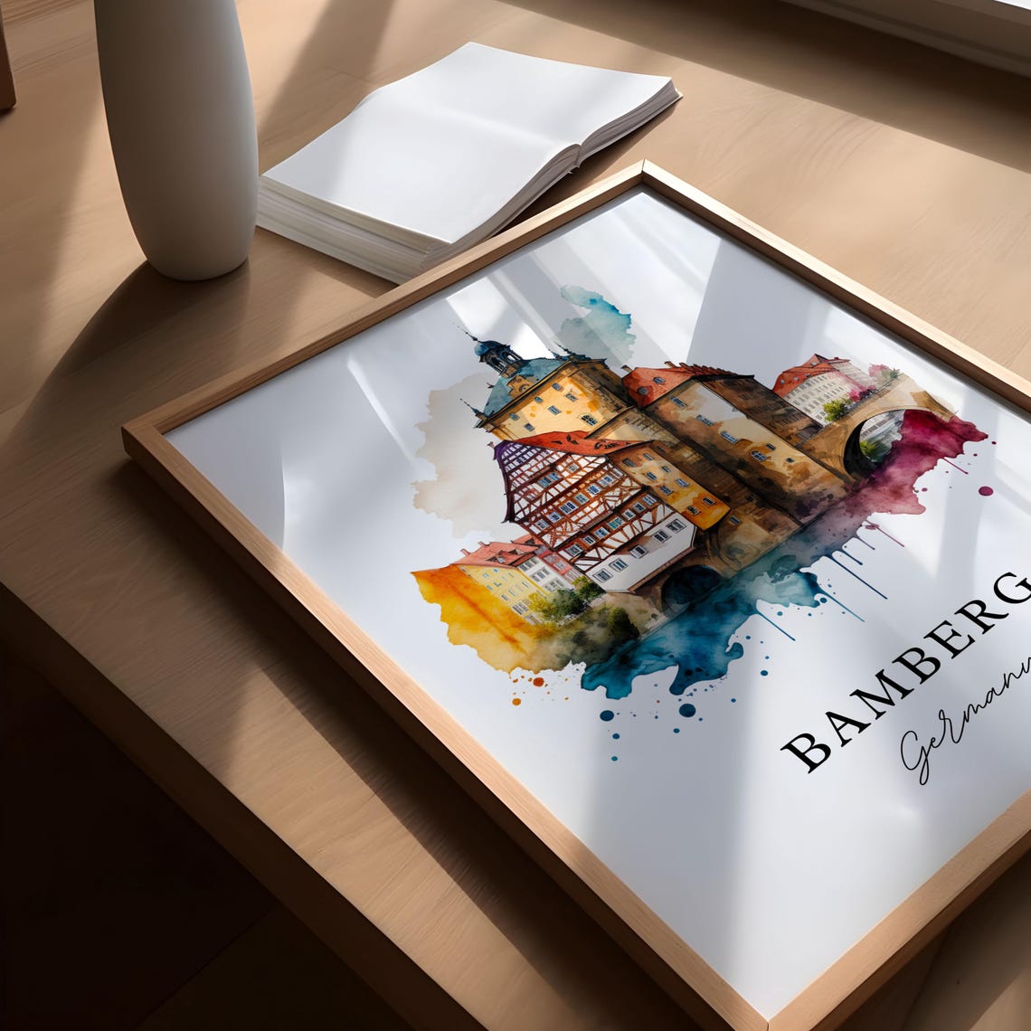 Bamberg Germany Travel Poster, Custom Text - Image 5