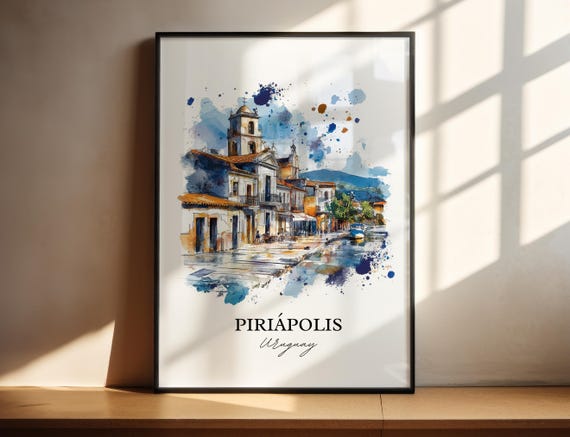 Piripolis Wall Art Uruguay Print Watercolor Gift Travel Poster Housewarming