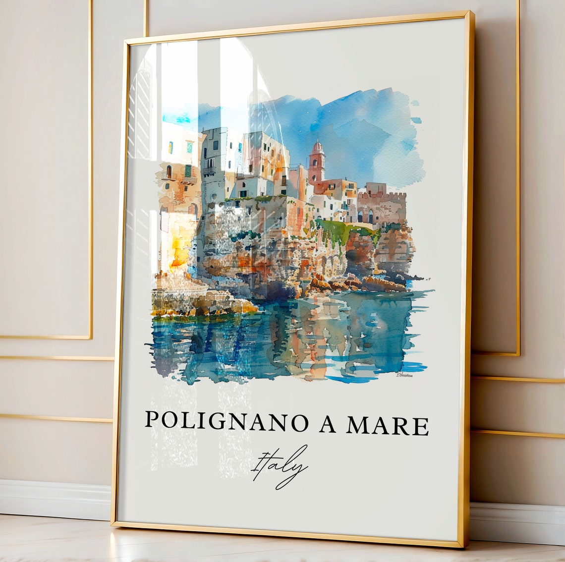 Polignano A Mare Watercolor Travel Poster, Italy - Image 4