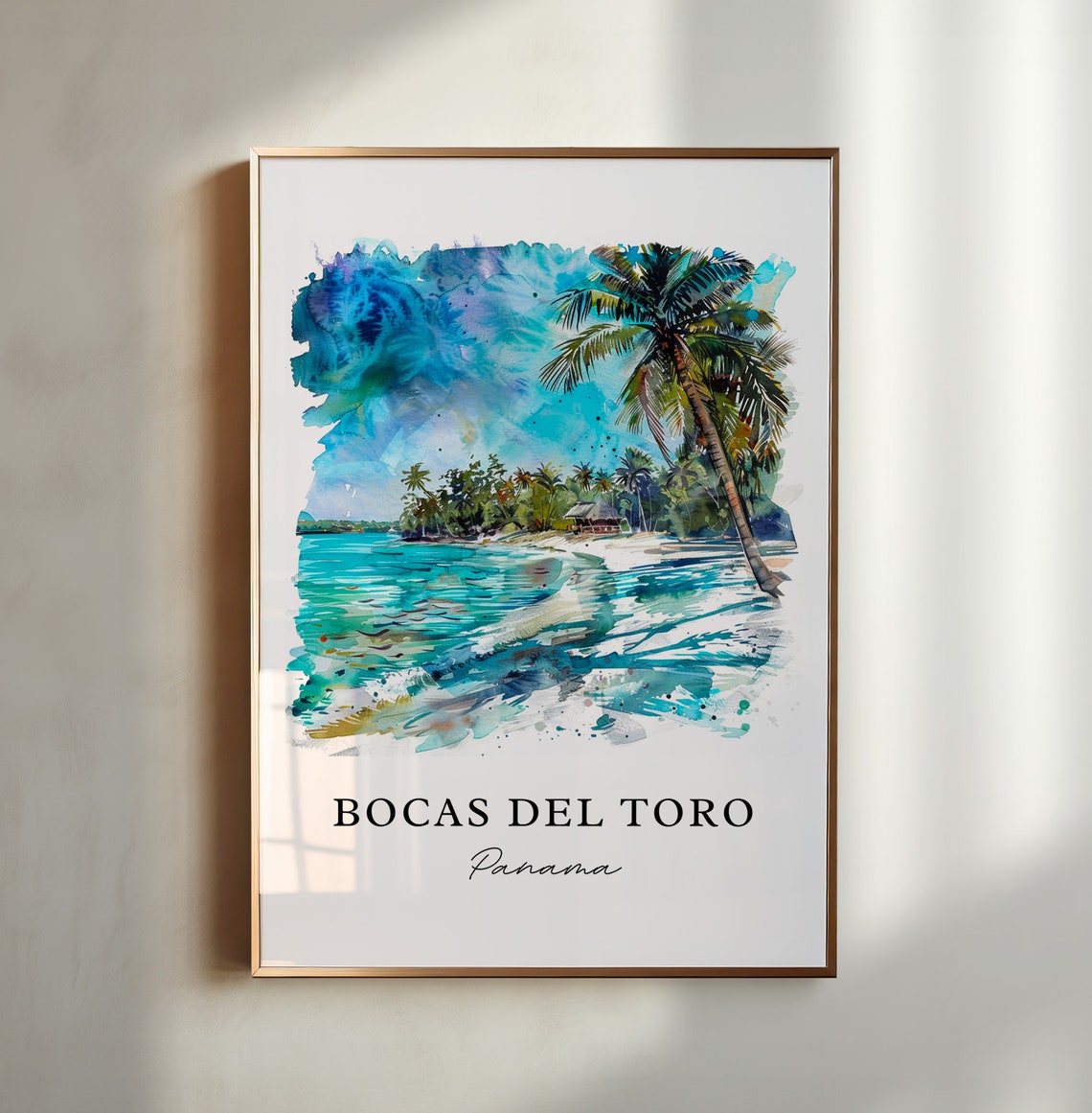 Bocas Del Toro Panama Tropical Island Beach Watercolor Poster