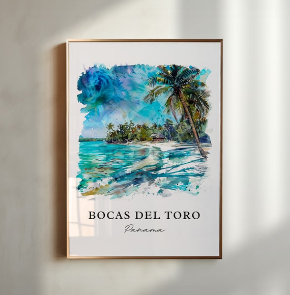 Bocas Del Toro Wall Art Panama Print Isla Coln Watercolor Bocas Del Toro Gift Travel Print Travel Poster Housewarming Gift