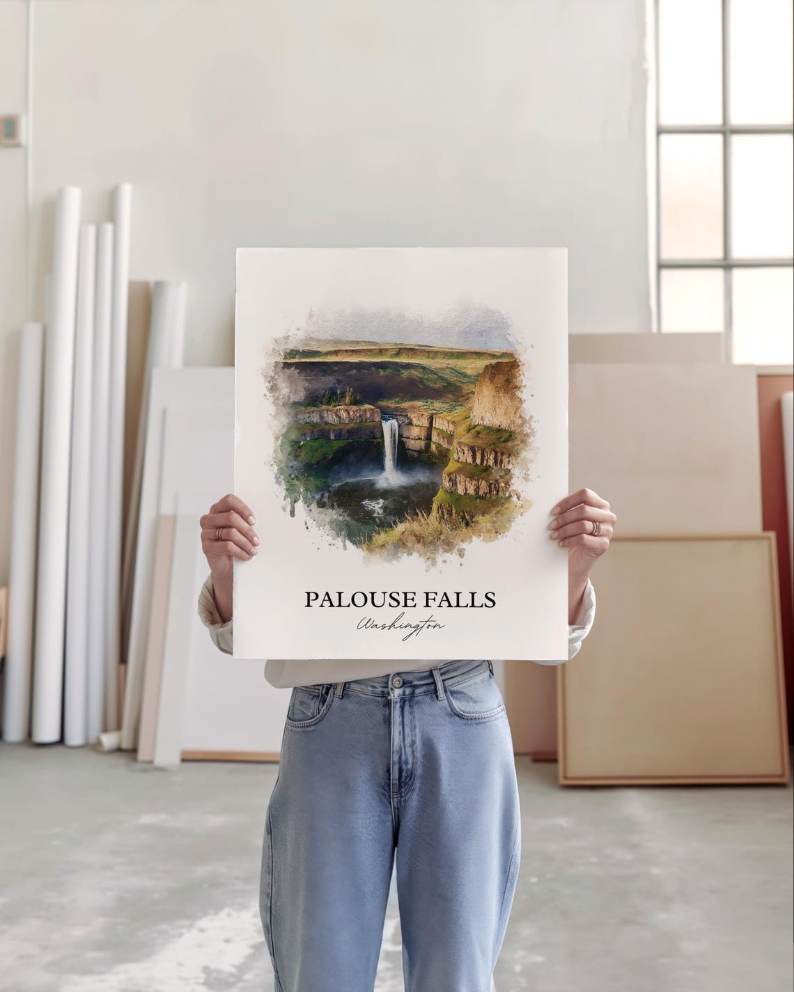 Palouse Falls Washington State Dramatic Canyon Waterfall Art Poster - Image 5