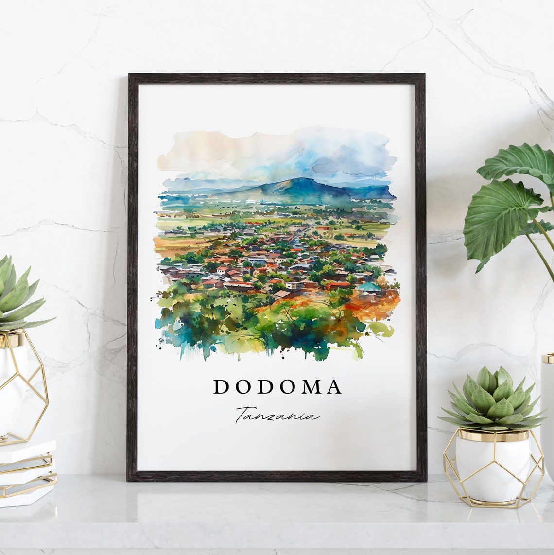Dodoma Tanzania Wall Art Print Wedding Gift Birthday Present Custom Text Perfect - Image 4